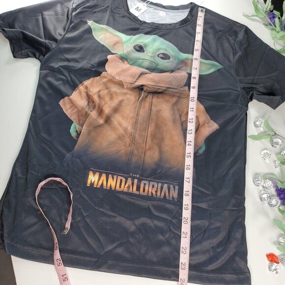 Star Wars Mandalorian Tee Shirt Men Grogu Yoda Graphic Knit Short Sleeve Top - Picture 9 of 11
